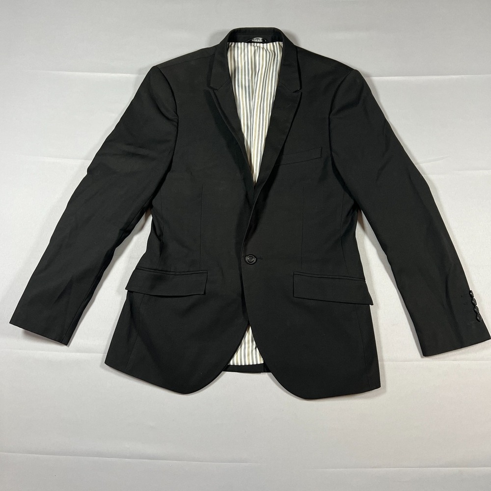 West End Blazer‎ Mens Black Single Breasted Sport Coat Notch Lapel Formal Wear